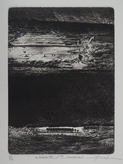 Daniel BEUGNIOT : Vue sur le lac - Gravure