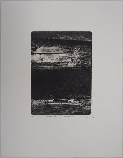 Daniel BEUGNIOT : Vue sur le lac - Gravure (détail)