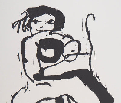 Richard BILAN : Moment intime - Lithographie (détail)