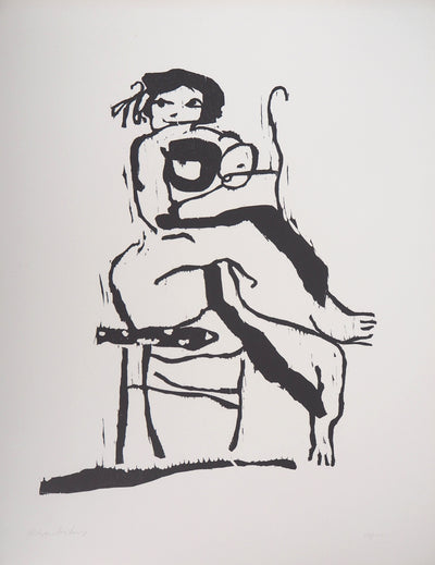 Richard BILAN : Moment intime - Lithographie (détail)