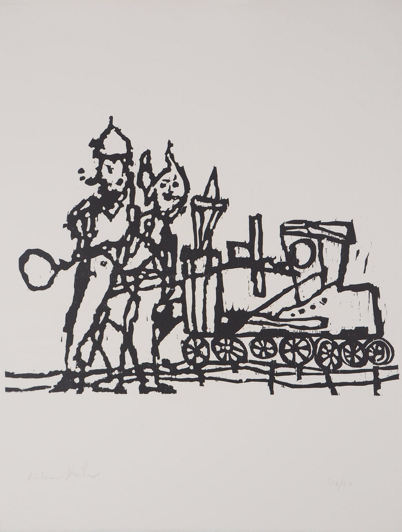 Richard BILAN : Voyage en train - Lithographie