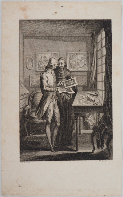  BINEL : Les amateurs de gravure - Gravure (détail)