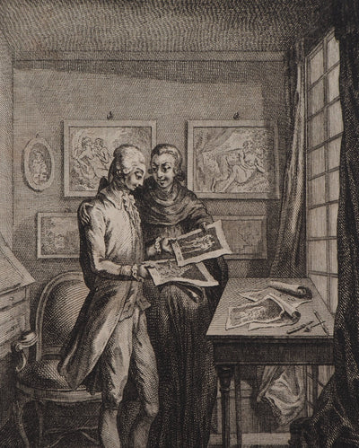  BINEL : Les amateurs de gravure - Gravure (détail)