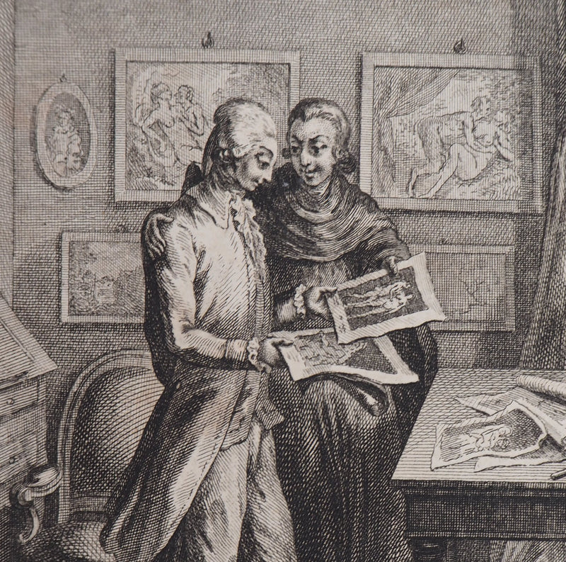  BINEL : Les amateurs de gravure - Gravure (détail)