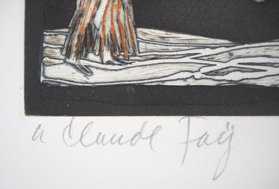 Lars BO : L'Adieu (Reine des neiges 3/10), 1969 - Gravure (détail)
