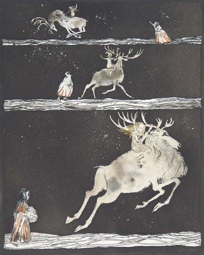 Lars BO : L'Adieu (Reine des neiges 3/10), 1969 - Gravure (détail)