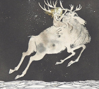 Lars BO : L'Adieu (Reine des neiges 3/10), 1969 - Gravure (détail)
