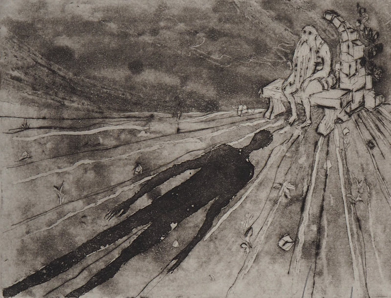 Lars BO : En attente - Gravure (détail)