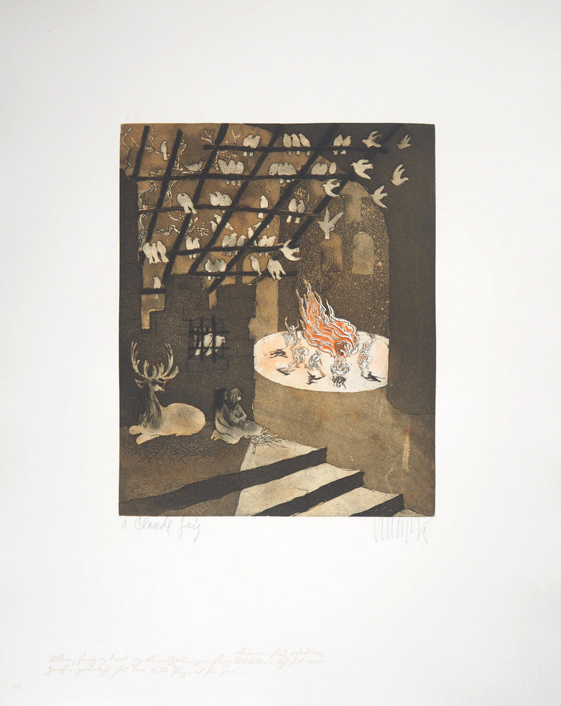 Lars BO : Le Chant de la nuit (Reine des neiges 2/10), 1969 - Gravure (détail)