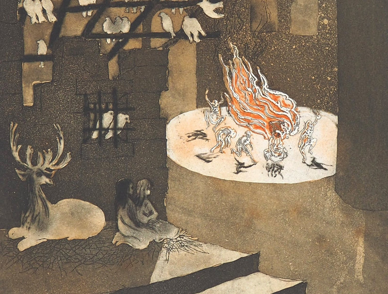 Lars BO : Le Chant de la nuit (Reine des neiges 2/10), 1969 - Gravure (détail)