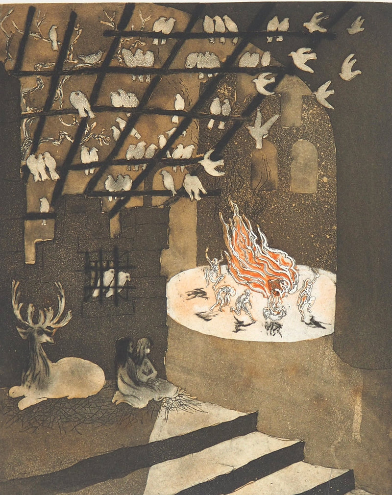 Lars BO : Le Chant de la nuit (Reine des neiges 2/10), 1969 - Gravure (détail)