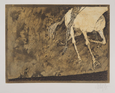 Lars BO : Le départ du cavalier (Le Rêve de Jean Valjean 1/8), 1975 - Gravure