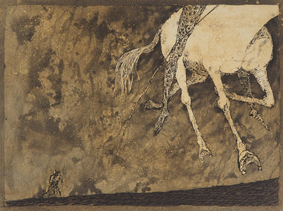 Lars BO : Le départ du cavalier (Le Rêve de Jean Valjean 1/8), 1975 - Gravure (détail)