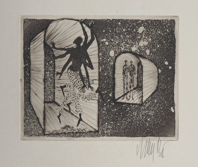 Lars BO : Durga dans l'espace - Gravure