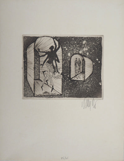 Lars BO : Durga dans l'espace - Gravure (détail)