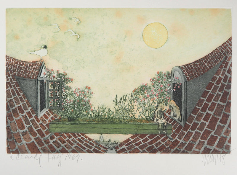Lars BO : La Lecture du jour (Reine des neiges 10/10), 1969 - Gravure