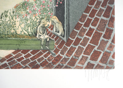 Lars BO : La Lecture du jour (Reine des neiges 10/10), 1969 - Gravure (détail)