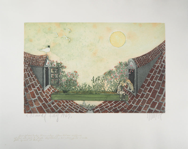 Lars BO : La Lecture du jour (Reine des neiges 10/10), 1969 - Gravure (détail)