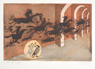 Lars BO : L'Ombre du rêve surréaliste (Reine des neiges 7/10), 1969 - Gravure