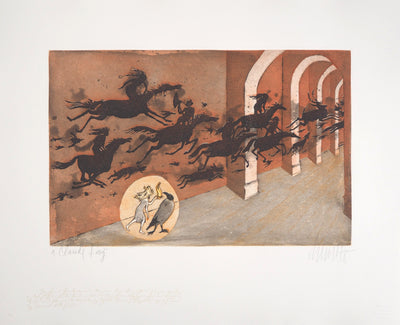 Lars BO : L'Ombre du rêve surréaliste (Reine des neiges 7/10), 1969 - Gravure (détail)