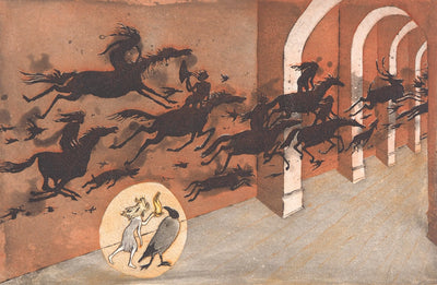 Lars BO : L'Ombre du rêve surréaliste (Reine des neiges 7/10), 1969 - Gravure (détail)