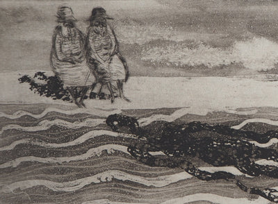 Lars BO : Une ombre sous l'eau - Gravure (détail)