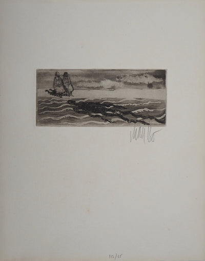 Lars BO : Une ombre sous l'eau - Gravure (détail)