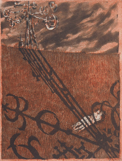 Lars BO : Sous l'ombre de la tour - Gravure (détail)