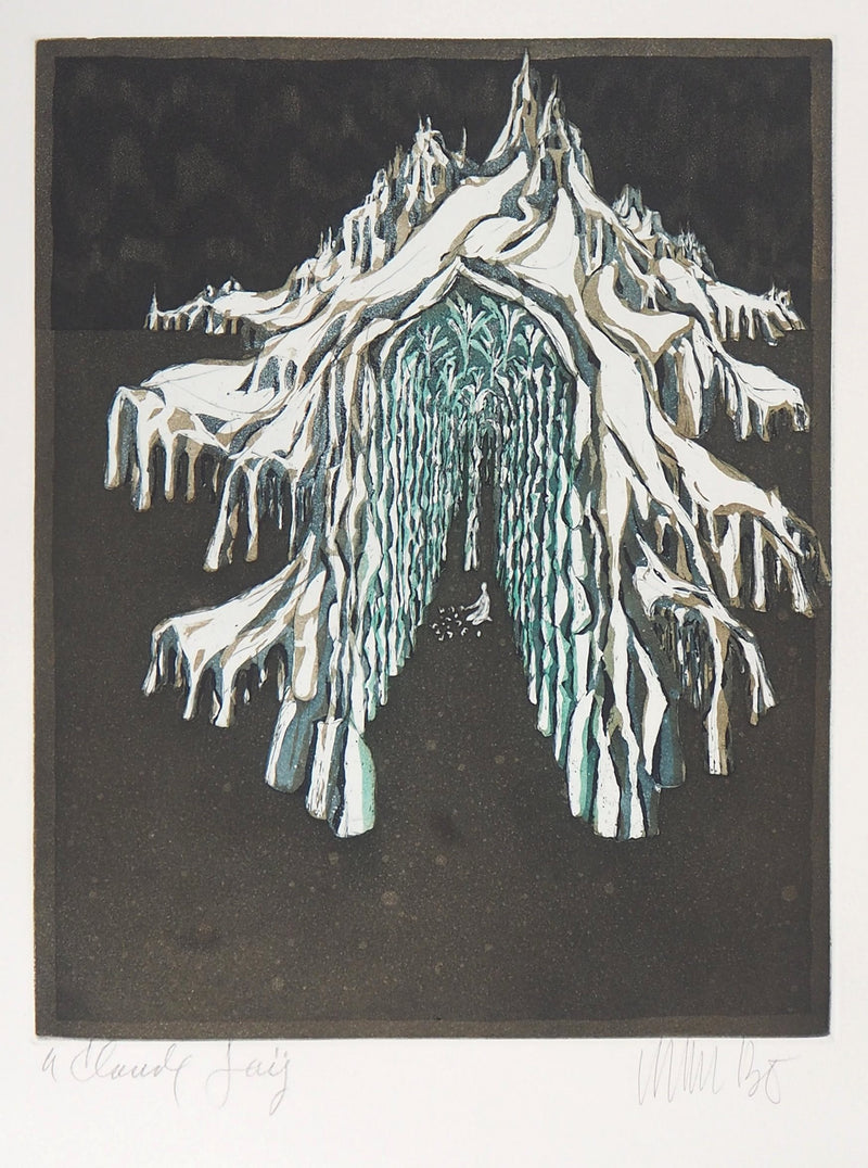 Lars BO : Le Palais de la reine des neiges (Reine des neiges 6/10), 1969 - Gravure (détail)
