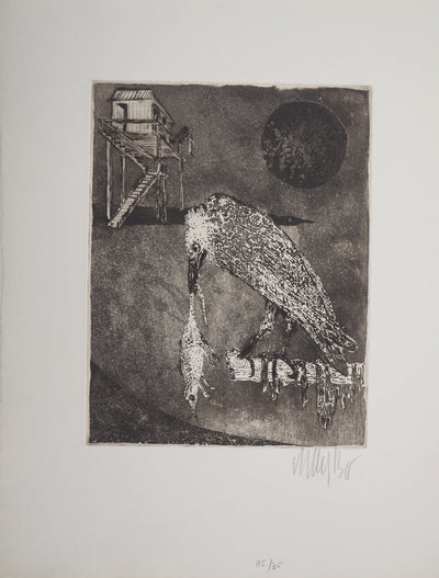 Lars BO : Prédateurs sous la lune noire - Gravure (détail)