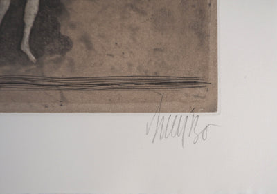 Lars BO : Rencontre surréaliste (Le Rêve de Jean Valjean 7/8), Gravure originale (photo de détail 2) - Crédit photo : Galerie Art.Paris