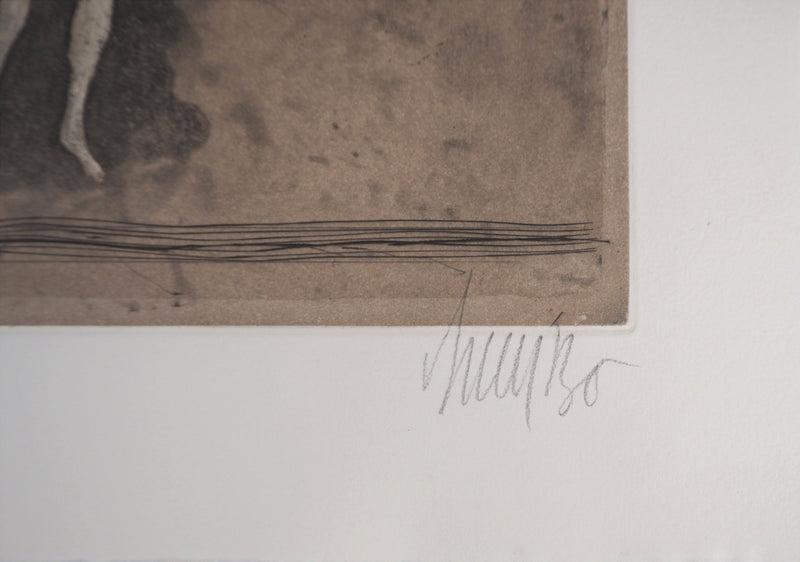 Lars BO : Rencontre surréaliste (Le Rêve de Jean Valjean 7/8), Gravure originale (photo de détail 2) - Crédit photo : Galerie Art.Paris