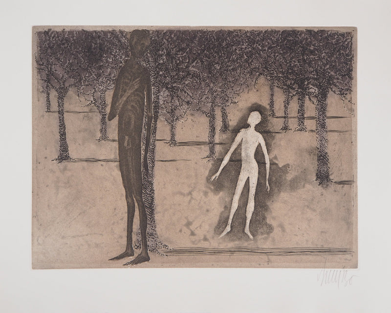 Lars BO : Rencontre surréaliste (Le Rêve de Jean Valjean 7/8), Gravure originale (photo de détail 3) - Crédit photo : Galerie Art.Paris
