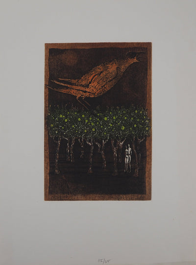 Lars BO : Le rossignol rouge, 1978 - Gravure (détail)