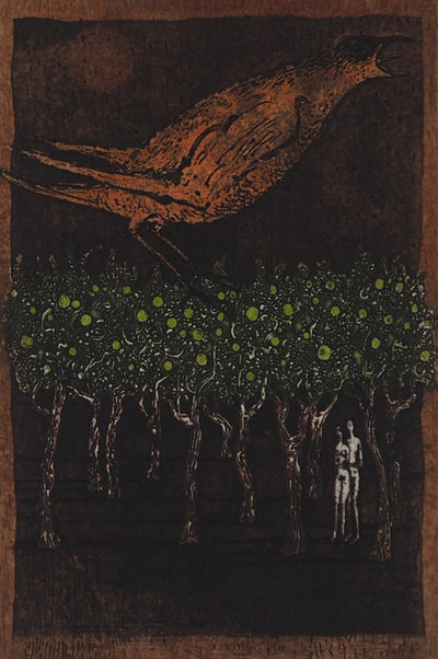 Lars BO : Le rossignol rouge, 1978 - Gravure (détail)
