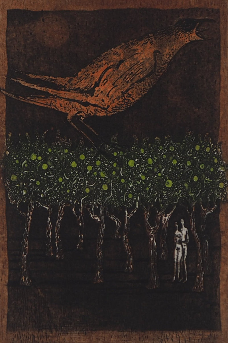 Lars BO : Le rossignol rouge, 1978 - Gravure (détail)