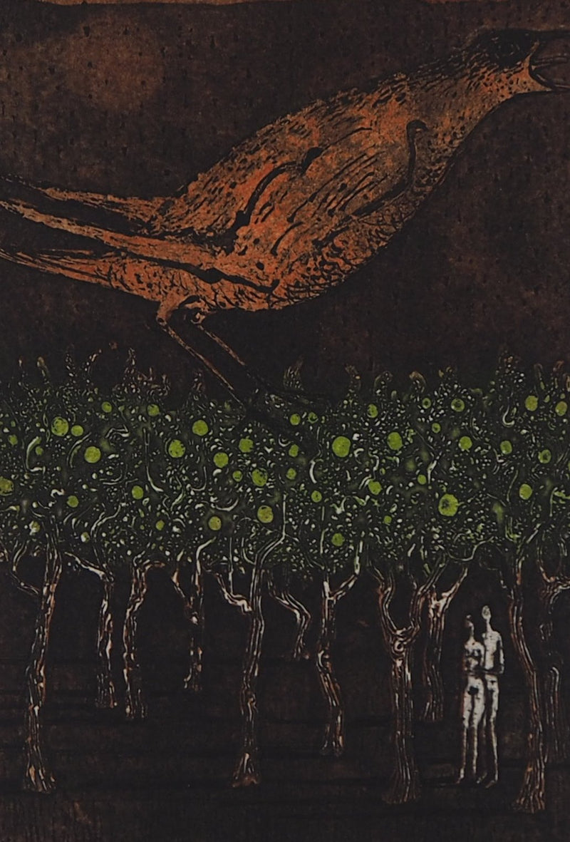 Lars BO : Le rossignol rouge, 1978 - Gravure (détail)