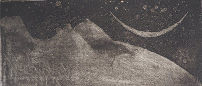 Lars BO : Nu Sous le croissant de lune - Gravure (détail)