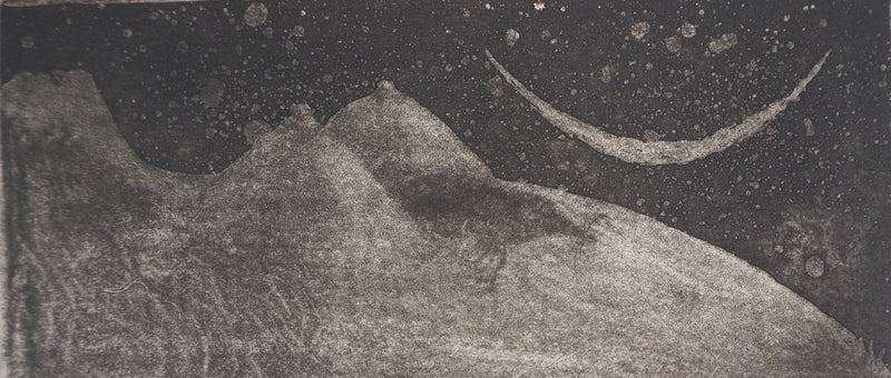 Lars BO : Nu Sous le croissant de lune - Gravure (détail)