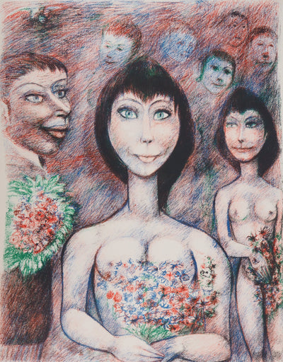 Edouard BOERG : Mariage - Lithographie (détail)