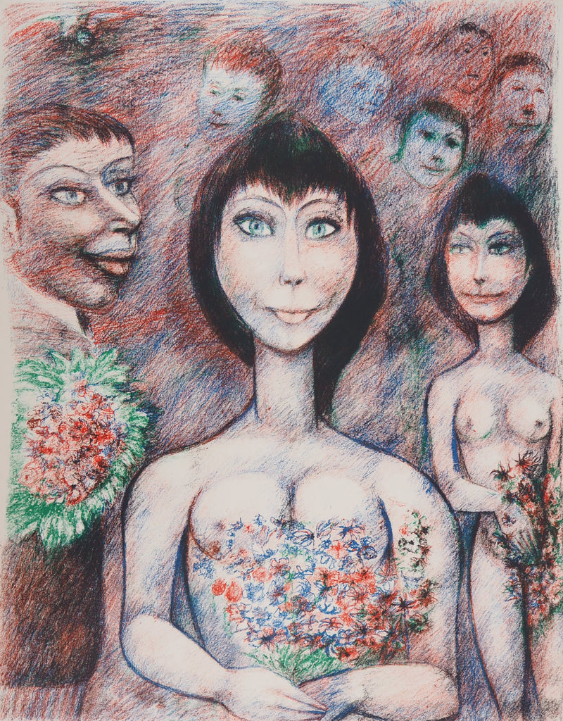 Edouard BOERG : Mariage - Lithographie (détail)