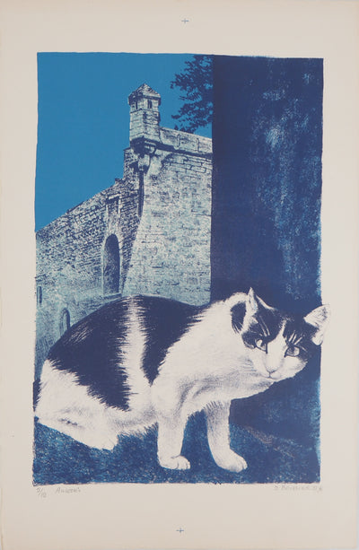 Denis BOISSIER : Instant de Chat, 1981 - Lithographie (détail)