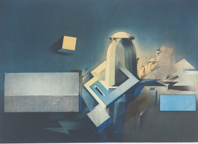 André BONGIBAULT : Architecture impossible - Gravure (détail)