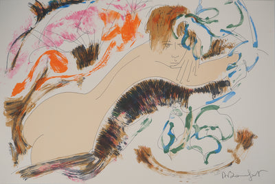 Alain BONNEFOIT : Nu au fond sauvage, 1993 - Lithographie