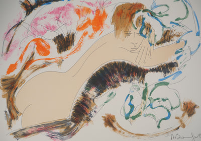 Alain BONNEFOIT : Nu au fond sauvage, 1993 - Lithographie (détail)