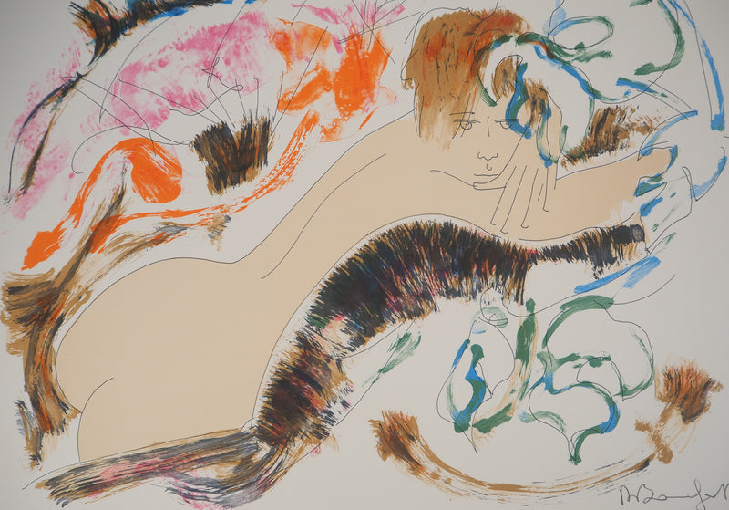 Alain BONNEFOIT : Nu au fond sauvage, 1993 - Lithographie (détail)