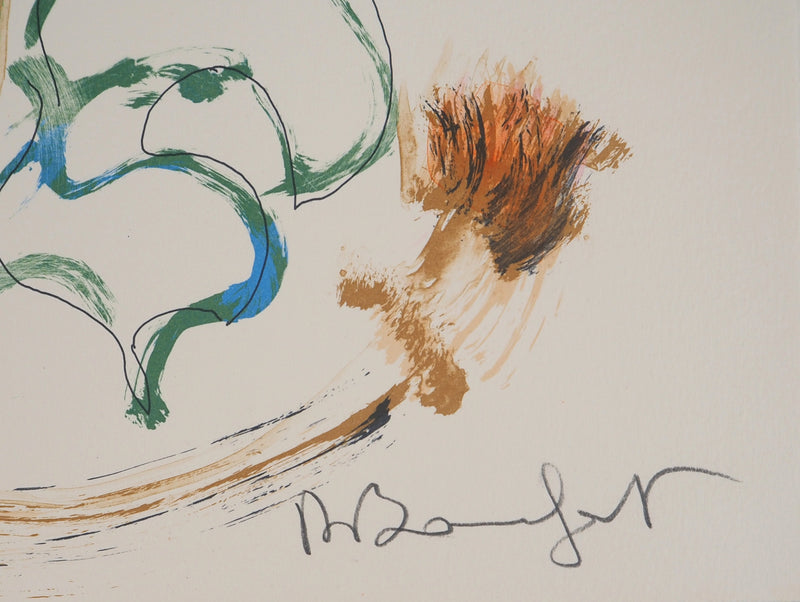 Alain BONNEFOIT : Nu au fond sauvage, 1993 - Lithographie (détail)