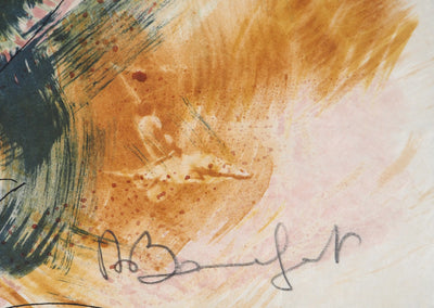 Alain BONNEFOIT : Modèle au parapluie, 1993 - Lithographie (détail)