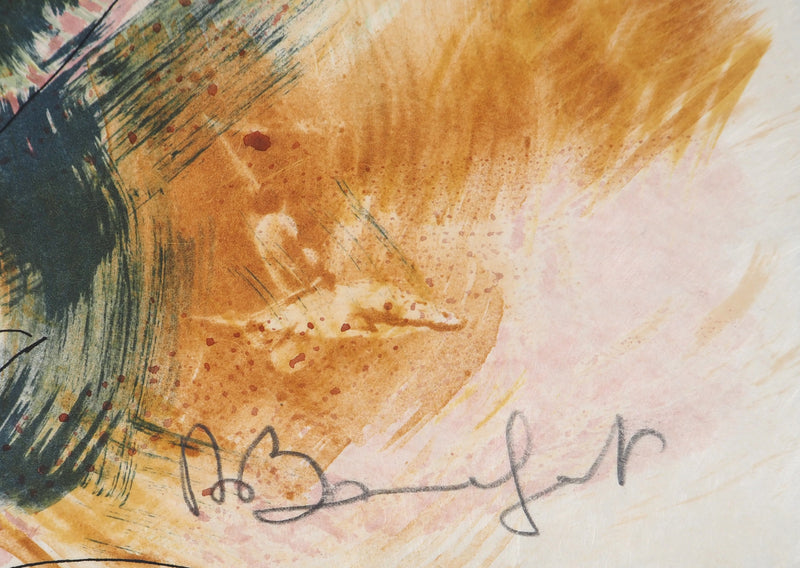 Alain BONNEFOIT : Modèle au parapluie, 1993 - Lithographie (détail)