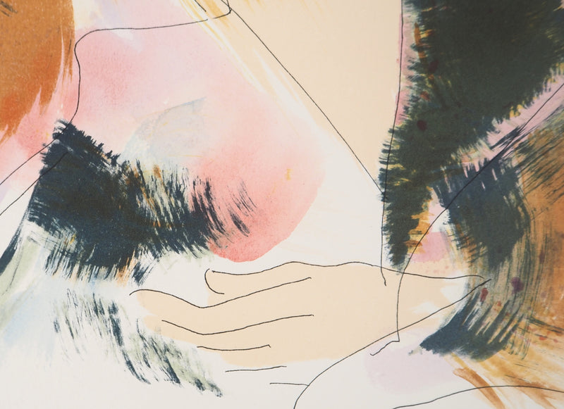 Alain BONNEFOIT : Modèle au parapluie, 1993 - Lithographie (détail)